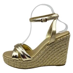 Abound Sukie Espadrille Wedge Sandal Women's Gold Metallic Size US 8.5M